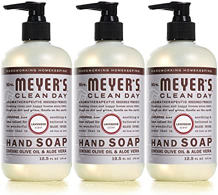 Mrs. Meyer's Hand Soap, Made with Essential Oils, Biodegradable Formula, Lavender, 12.5 Fl Oz (Pack of 3)