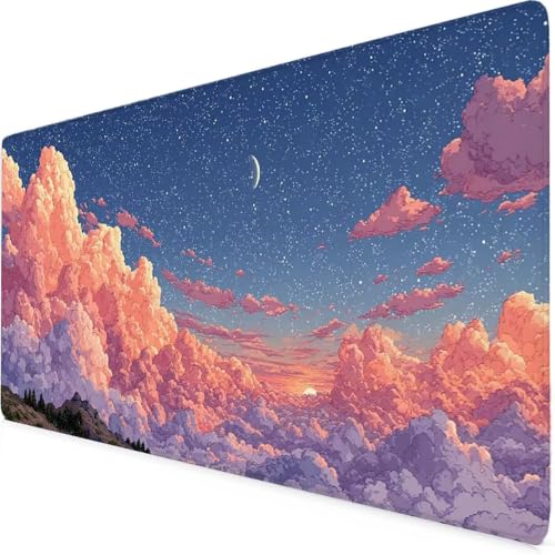 Tapis de souris gaming haute précision rose nuage base antidérapante