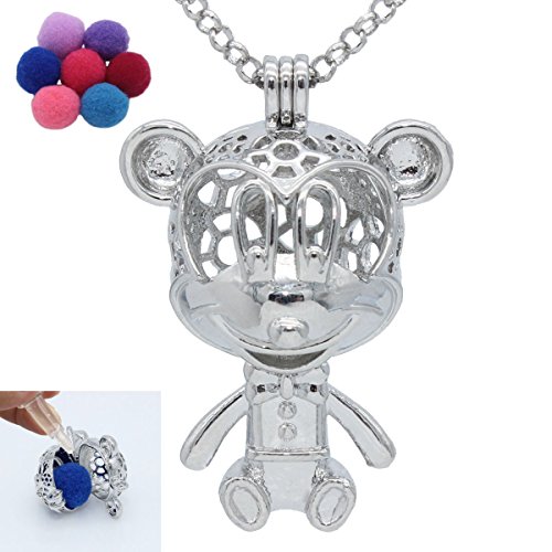 Nice Mouse Hollow Locket Perfume Essential Oil Fragrance Aromatherapy Diffuser Necklace Jewelry