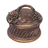 S-MANTIS Exquisite Vintage Decorative Box Hand Painted Ornate Round Antique Trinket Organizer Storag