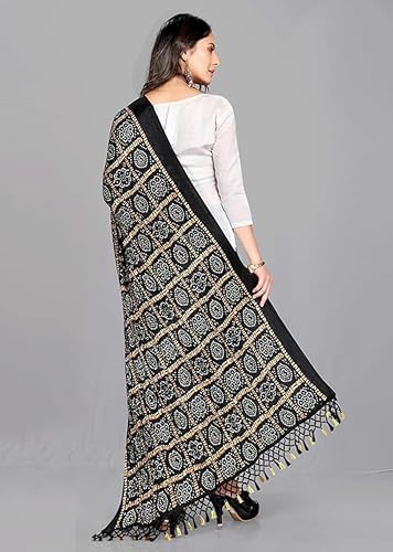 Image of TRENDMALLS Women's Bandhej Chinon Silk Dupatta