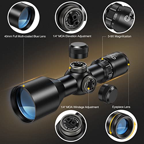 CVLIFE Compact 3-9x40 Rifle Scope