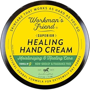 WORKMAN’S FRIEND Superior Healing Hand Cream – Intense Moisturizer – Heals Extremely Dry & Cracked Skin – 2.5 ounce