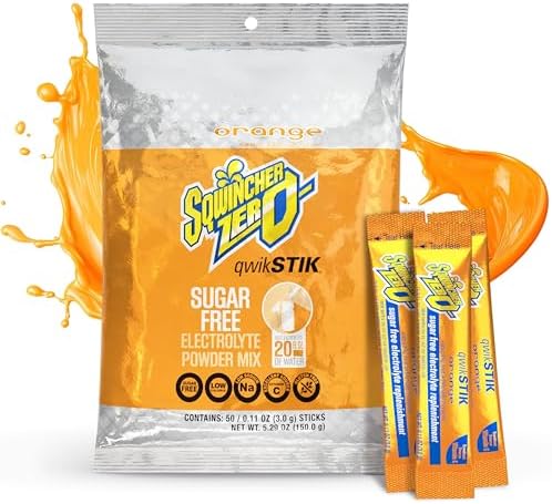 Sqwincher Qwik Stik, Sugar Free, Orange Flavor, .11oz Packet, 50 Pack