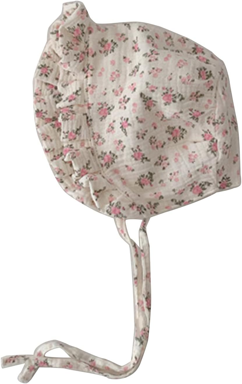 Lace Floral Patter Bonnet Hat Stylish & Comfortable Hat Lovely Kids for Newborn Infant Princess