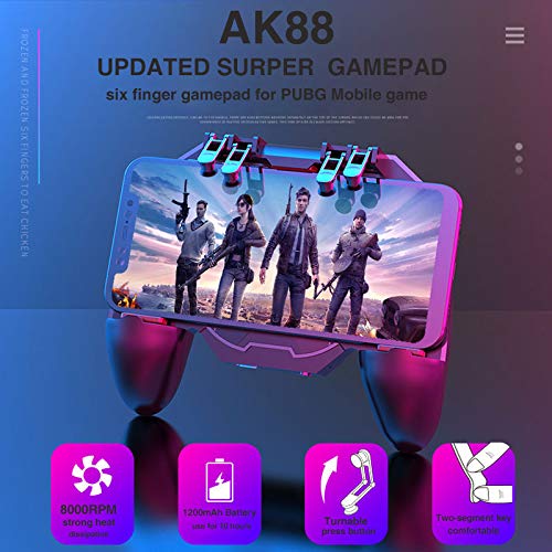 DishyKooker Joystick Controller AK88 Six Finger All-In-One for PUBG L1 R1 Trigger Operating Quick re