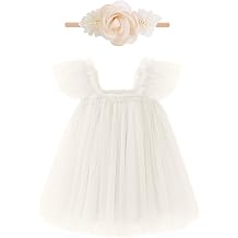 Baby Girl First Birthday Outfit Cake Smash 1st Birthday Dress with Flower Headband