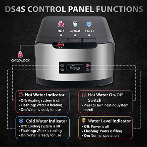 iSpring DS4S Bottleless Water Dispenser, Self Cleaning, Hot, Cold, and Room Temperature Settings, Stainless Steel, Free-Standing Filtered Water Cooler Dispenser with Built-in 4-Stage Filtration System by iSpring - Image 5