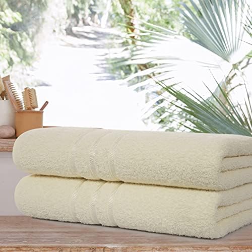 ROOEE Bath Sheet Towel Set. Soft Cotton. Pack of 2. Large 75 x 140 cm . Color Sky-Blue.