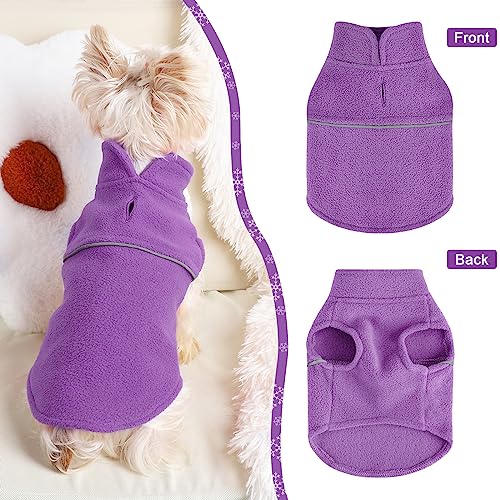 Image of Dog Clothes for Small Dogs Fleece Vest Dog Sweater Boy Girl, Warm Pullover Fleece Doggie Jacket, Winter Pet Ourfit Chihuahua Sweater - Yorkie Clothes (Purple, X-Small)