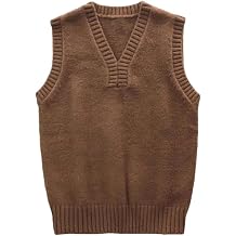 Dcvmvmn 2024 Winter Men's Knitted Vest Solid Color V-Neck Retro Slim Sweater Vest
