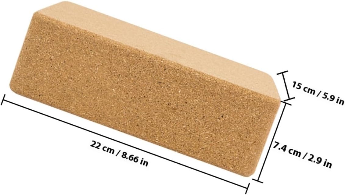Veemoon High Density Natural Cork Yoga Block for Training and Fitness, Non-slip Supportive Yoga Brick with 22x15x7.4cm Size, Suitable for Beginners and Dance Exercise