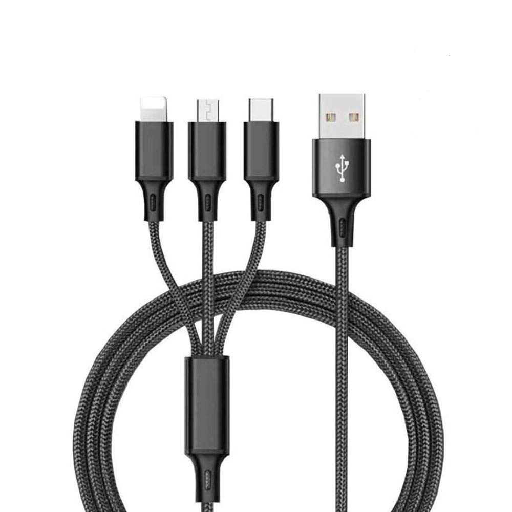 VEROX 3.1 Amp 3 in 1 Nylon Braided Fast Charging Multi Charger Cable Compatible with Micro USB, Type C, Android, and iPhone iOS Devices Connector (1 M, Multicolor) (B08DMS3DXD) Amazon Price History, Amazon Price Tracker