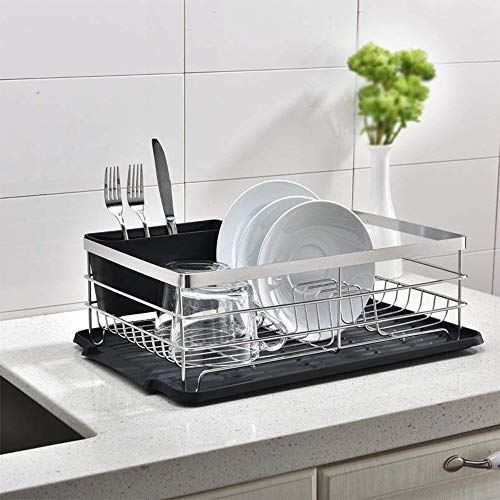 POPILION Quality Kitchen Sink Side Kitchen Counter Top Black Drainboard Draining Dish Drying
