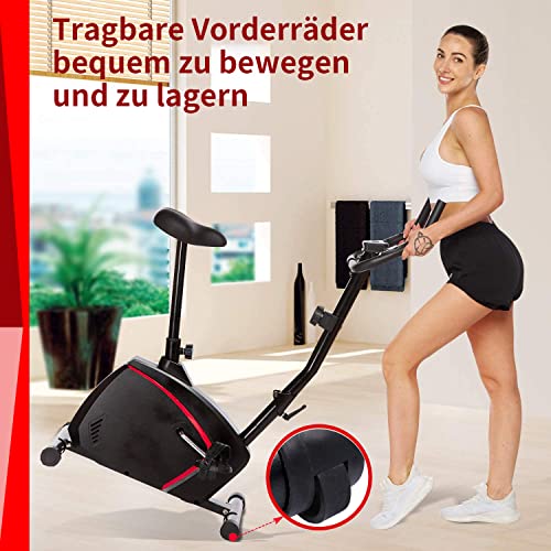HIROLLOP Ergometer Fahrrad Heimtrainer, Heimtrainer Testsieger für Heimtraining mit superleisem Riemenantrieb, 11kg… – Bild 4