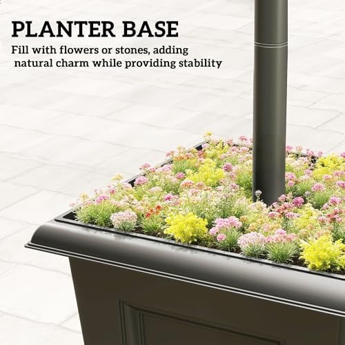 Outsunny 63" Solar Lamp Post Lights 2 Pack, Waterproof LED Solar Light Posts with Planter, Outdoor Lamps for Patio, Backyard, Pathway, Garden, Lawn, Black - 5