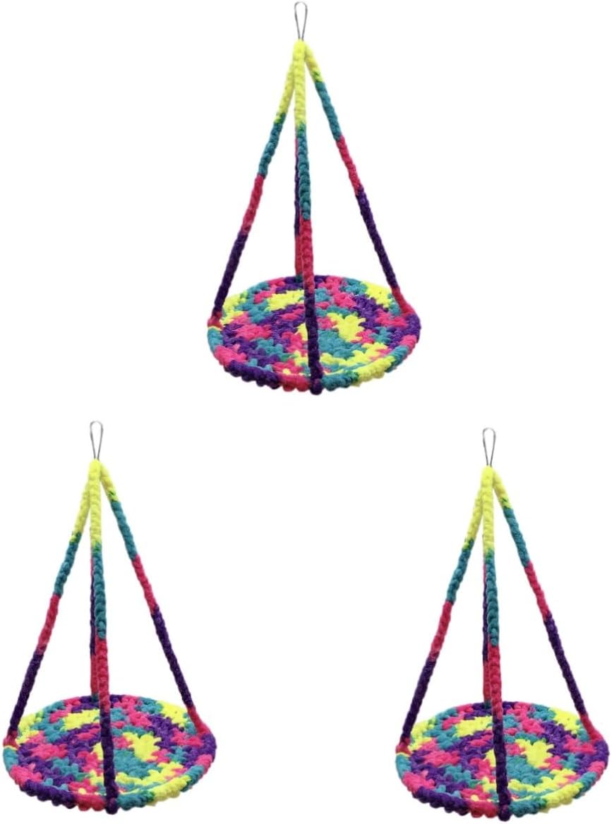 DOITOOL 3pcs Hanging Hamster Hammock Pet Nest Warm Yarn Bed for Animals Random Color