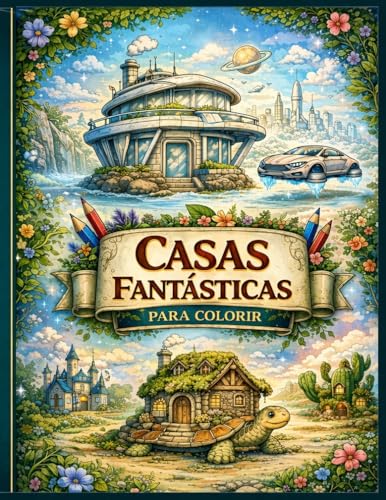 Casas Fantásticas: Livro de Colorir (Portuguese Edition)