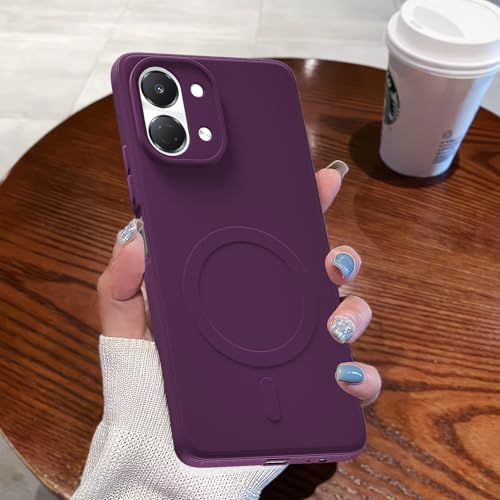 Image of Pikkme Back Cover for Tecno Spark Go 3 Soft Matte Silicone Mag-Safe Design (Mag-Safe Not Support) Camera Protection | Slim Fit Bumper Cover (Purple)