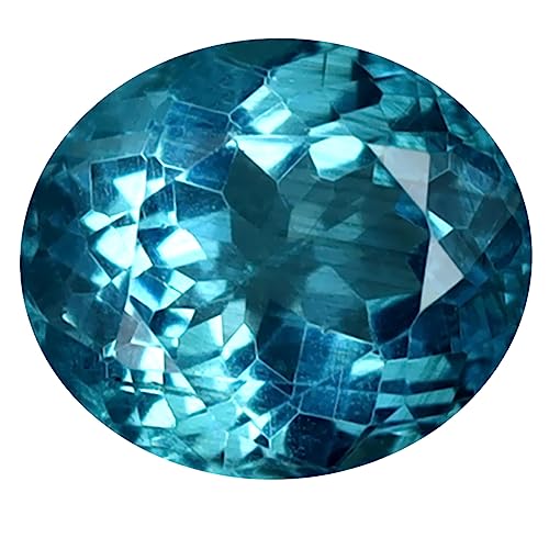 Apatite Bleue Paraïba Brésilienne de 1.14 ct, une gemme ovale naturelle aux reflets d'océan