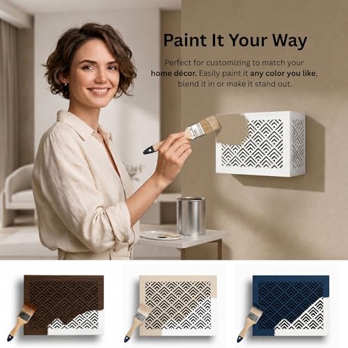 Decorative Doorbell Chime Cover Box Only | Wooden Door Bell Chime Box Cover for Home Upgrades | Easy Install Indoor Doorbell Cover Box | Universal Fit Door Bell Cover | White (9.1” x 7.1” x 3.1”) by GCDS Home - Image 4