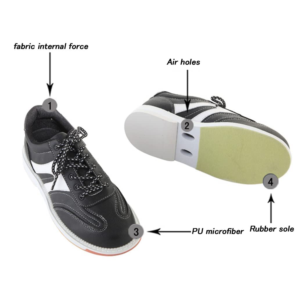 Damen Bowling Schuhe, Mode Bowls Schuhe Für Frauen Leichte Athletische Walking Schuhe Casual Leder Bowling Turnschuhe