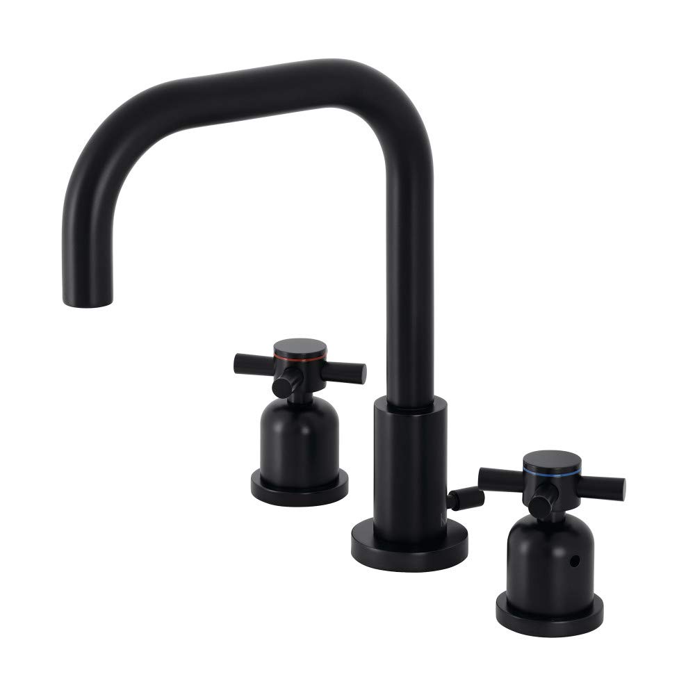 Mélangeur lavabo haut de gamme en laiton noir mat au design architectural épuré