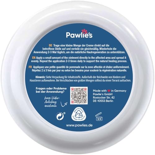 Pawlie's Wundsalbe für Hunde & Katzen (50ml) | Schnelle Regeneration & sanfte Reinigung | Anti-Juckreiz-Formel für gereizte Haut | Einfach & sicher (auch bei Ablecken) | Made in Germany