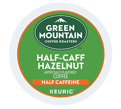 Green Mountain Coffee Roasters Half-Caff Hazelnut Coffee Box of 18 Keurig K-Cup Pods (2 Boxes)