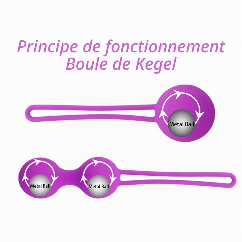 BONDAGERIE® Kit de billes pour exercices vaginaux et musculaires pelviens en silicone médical - Différentes couleurs - Fuchsia