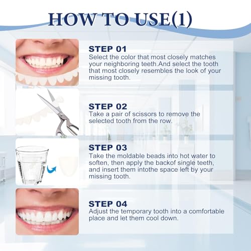 Tooth Repair Kit，Temporary Natural Shade for Filling The Gap, Moldable Thermal Beads Replacement Kit Replace The Missing or Broken Tooth-6PCS-T002 - Thumbnail 4