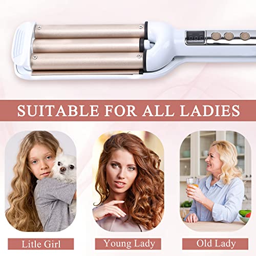 Herramienta rizadora para cabello con pantalla LCD y placas cerámicas miniatura 6