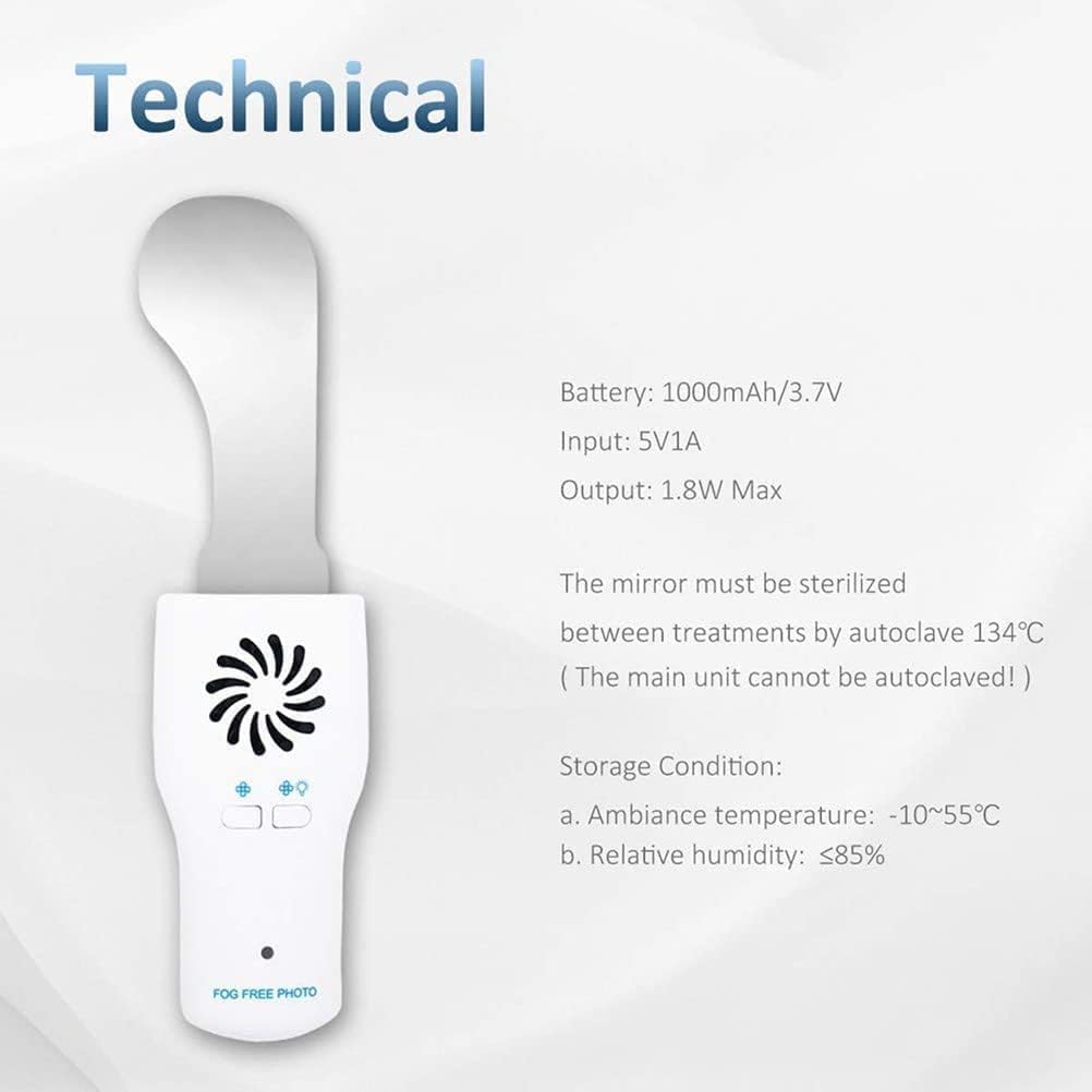 Specchi per Fotografia Dentale Senza Nebbia LED in Acciaio Inossidabile Specchio di Imaging con Disappannamento Automatico Wireless Riflettore Ortodontico per Odontoiatria