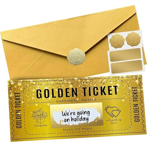 Golden Ticket Scratch Off Card – Write Your Own Surprise Message to Scratch & Reveal...