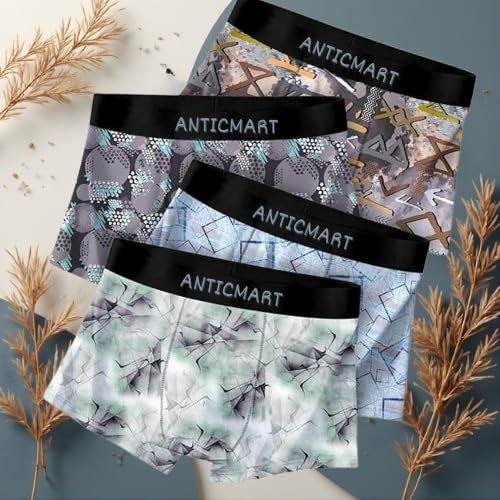Image of Men's Airsoft Anti-Bacterial Trunks (Pack of 4) | Breathable Nylon | Sweat-Wicking Comfort | Everyday Regular Fit
