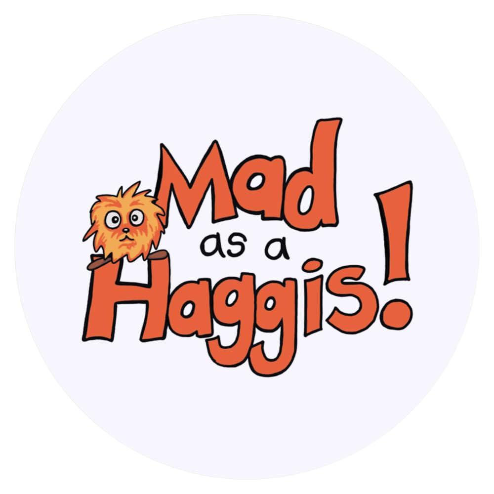 Azeeda 24 x 'Mad Haggis' Round Stickers - 4cm (SK00078346)