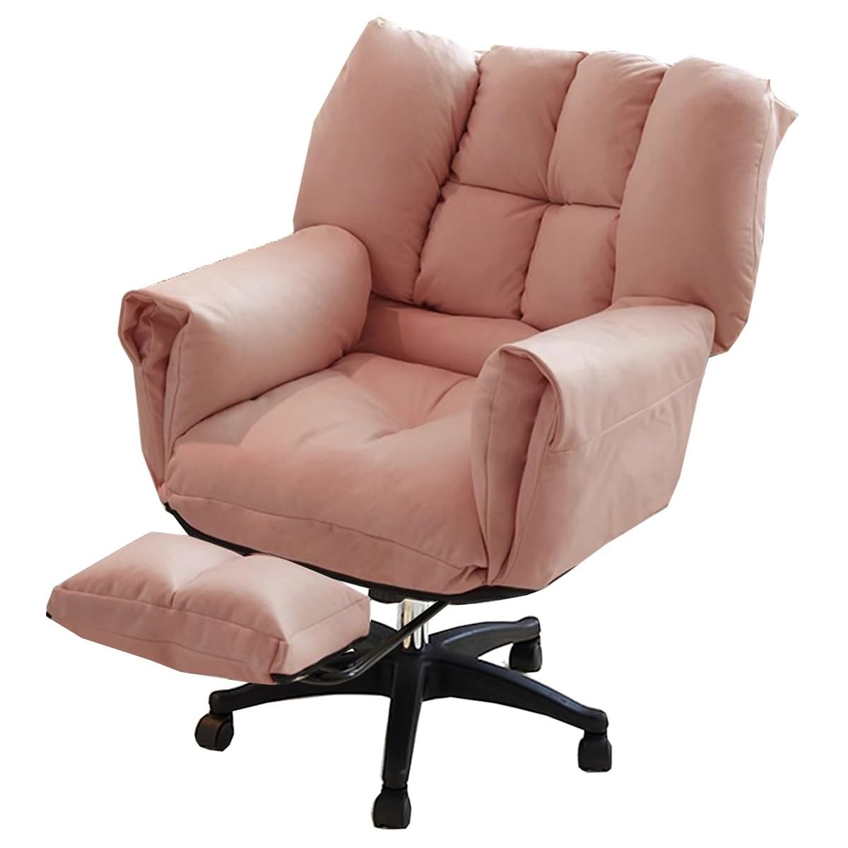 HTTGDGDH Adjustable High Back Executive Office Chair Recliner Swivel Lazy Sofa With Soft Armrests & Padded Backrest Ergonomic Design For Comfort,Pink-B