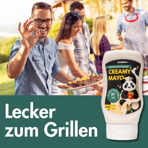 Pandalicious Saucen - Zuckerreduziert - Ohne künstliche Konservierungsstoffe - Glutenfrei - Vegan - 100% Geschmack (Creamy Mayo - Vegane Salatcreme)