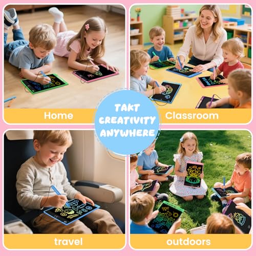 Glochin 4 Pack LCD Writing Tablet for Kids, Erasable and Reusable Toddler Doodle Board in 8.5 inch, Ideal Educational Drawing Pad for Learning Toy for Ages 3-8 Gifts for Girls Boys - Thumbnail 5