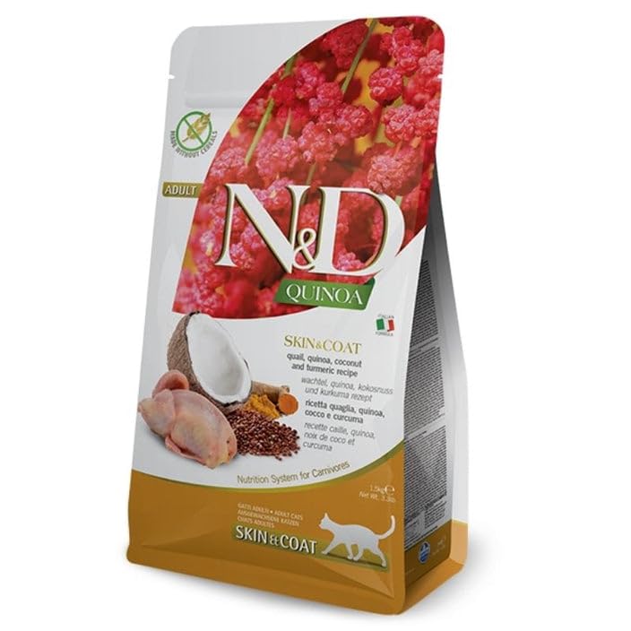 See full amazon price history chart for N&D Quiona Cat Skin & Coat Quial Adult 1.5kg Pack of 1 N&D Quiona Cat Skin & Coat Quial Adult 1.5kg Pack of 1 (B0CZ9M1FYD) Amazon Price History, Amazon Price Tracker