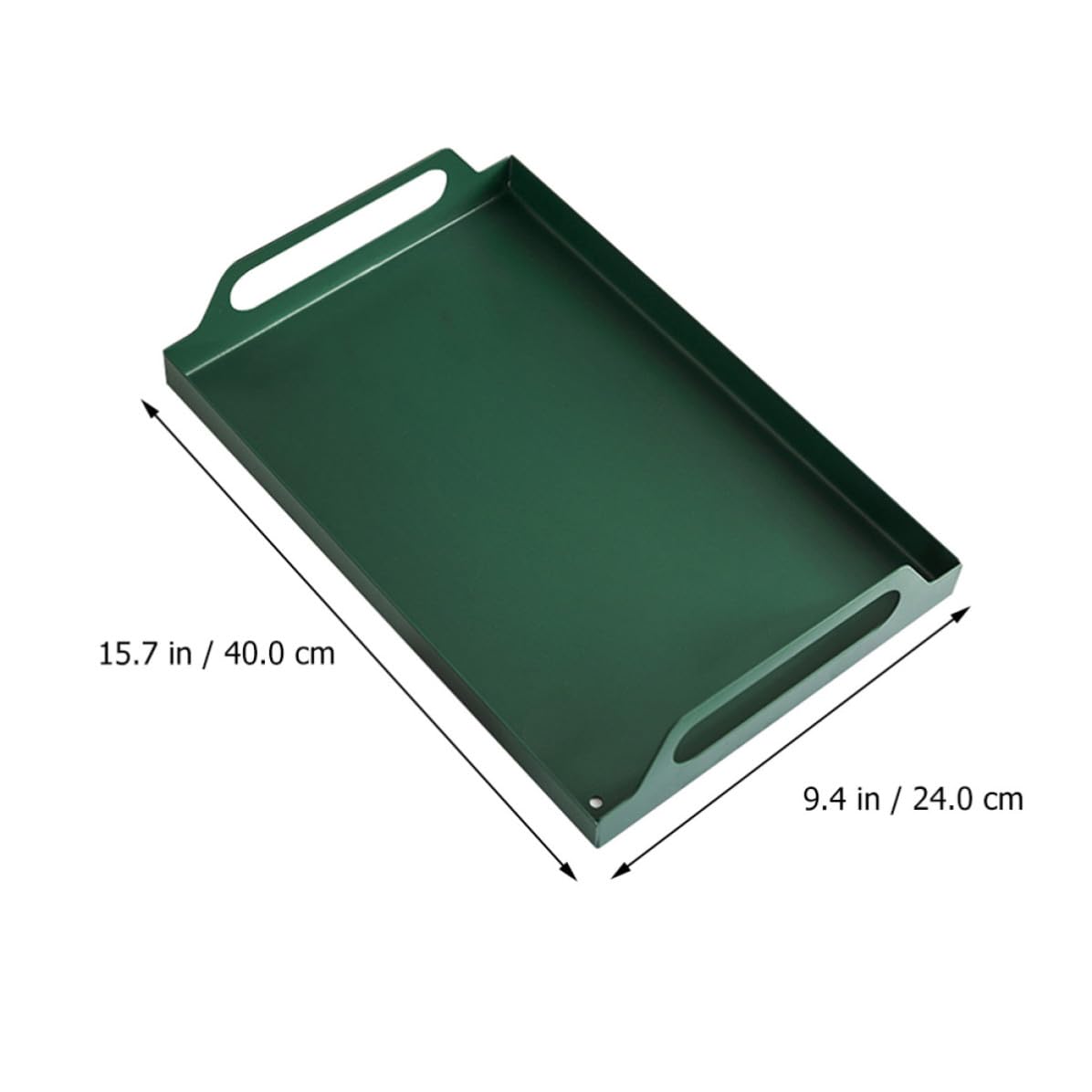 Mikikit Bandeja Metálica Resistente y Funcional Bandeja Rectangular Resistente Funcional con Asas de Hierro para Servir Aperitivos y Postres en Hotel o Guardería