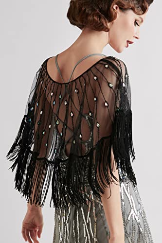 BABEYOND Sequin Beaded Shawl Wrap 1920s Evening Cape Shawl Gatsby for Evening Dresses Wedding Party4