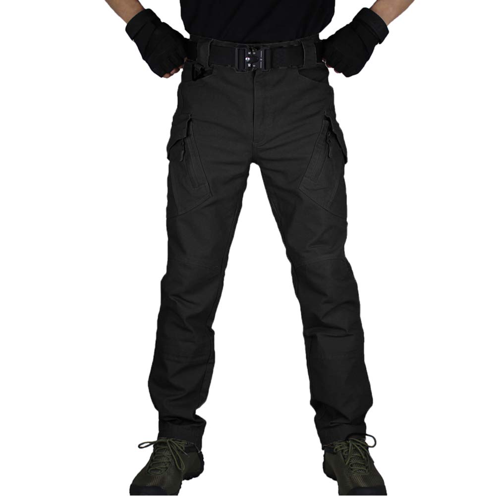 Zuoxiangru Men's Black Tactical Combat Military Trousers, Outdoor Work Cargo Casual Pants Cotton Workwear Trousers (, Tag Xl)