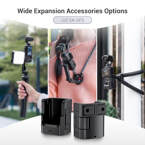 Image of JJC Expansion Adapter Mount for DJI Osmo Pocket 4 /3 and Xtra Muse | Protective Accessories Cage Bracket, with Action Camera Port & Cold Shoe Mount on Tripod Selfie Stick Shooting