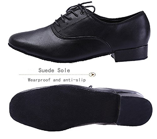 Beibestcoat Men’s Classic Lace-Up Leather Dance Shoes Modern Dancing Shoes, Black (7.5 D (M) Us / 40) #TOP5