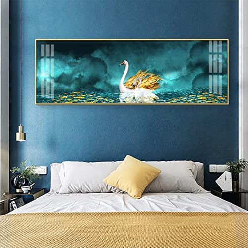 Toile cygne couple 45x130 cm pour créer une ambiance zen dans votre chambre