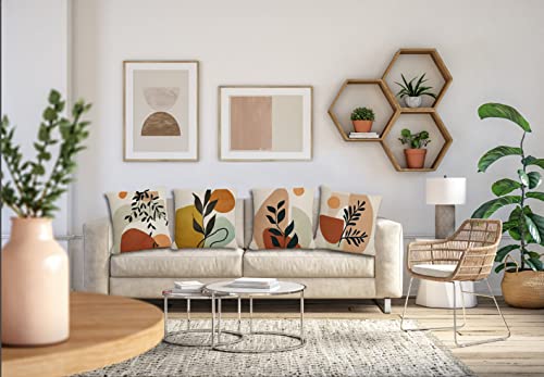 Menoeceus Boho Abstract Pillow Covers 18X18 Set Of 4, Modern Minimalism Pillows Cover Geometric Throw Pillow Cover Indoor Outdoor Decorative Pillow Case For Couch Bed Home Decor #TOP1