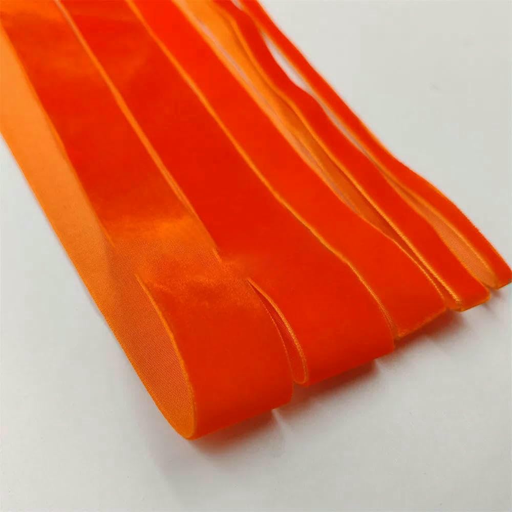 Nastro di velluto arancione a faccia singola, 6-25 mm, 5-300 iarde, decorazione per feste, fatto a mano, fiocco per capelli, fai da te, Natale, anelastico - 6 mm x 300 iarde - V020 a