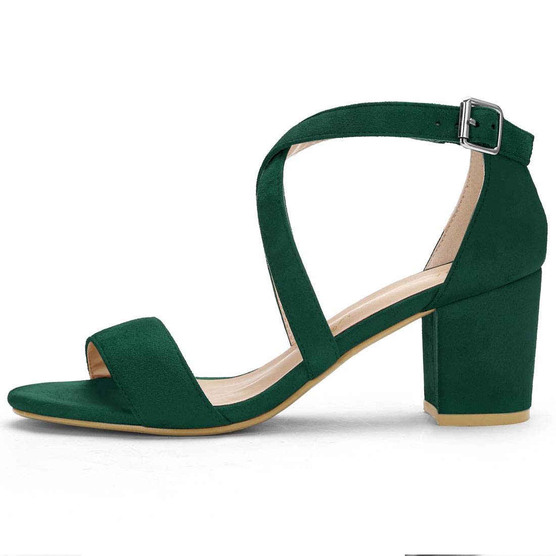 Allegra K Crisscross Ankle Strap Block Heel Sandals Sandalia de tacónMujer