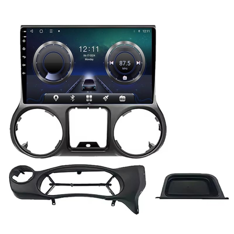 Autoradio Android 15 pour Jeep Wrangler 3 JK 2010-2018 avec écran tactile de 9 pouces et GPS